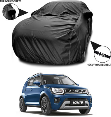ANTHUB Car Cover For Maruti Suzuki Ignis (With Mirror Pockets)(Black)
