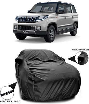 SEBONGO Car Cover For Mahindra TUV300 (With Mirror Pockets)(Black)