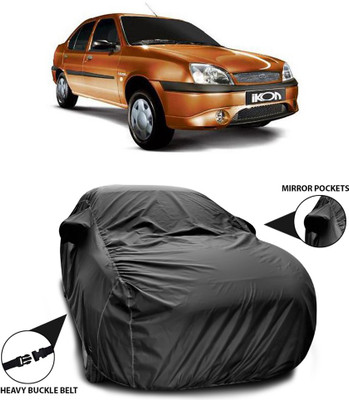SEBONGO Car Cover For Ford Ikon (With Mirror Pockets)(Black)