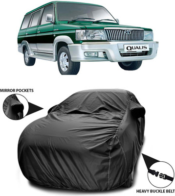 ANTHUB Car Cover For Toyota Qualis (With Mirror Pockets)(Black)