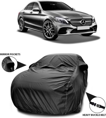 SEBONGO Car Cover For Mercedes Benz C200 (With Mirror Pockets)(Black)