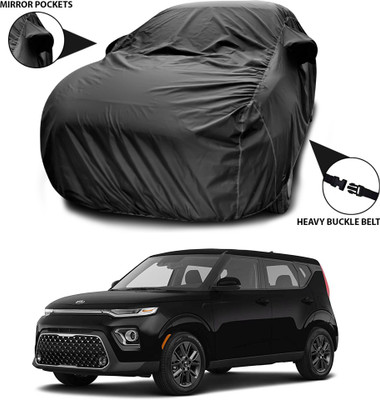 ANTHUB Car Cover For Kia Soul (With Mirror Pockets)(Black)