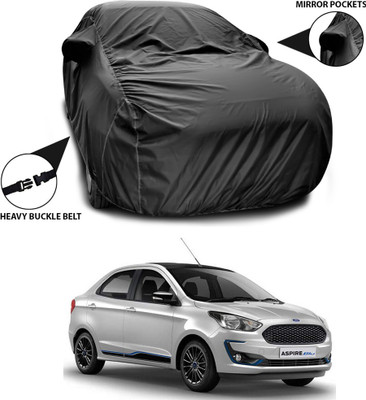 ANTHUB Car Cover For Ford Figo Aspire (With Mirror Pockets)(Black)