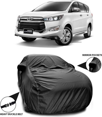 ANTHUB Car Cover For Toyota Innova Crysta (With Mirror Pockets)(Black)