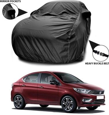 SEBONGO Car Cover For Tata Tigor (With Mirror Pockets)(Black)