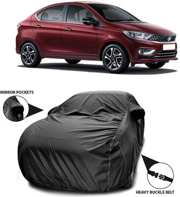 SEBONGO Car Cover For Tata Tigor (With Mirror Pockets)(Black)