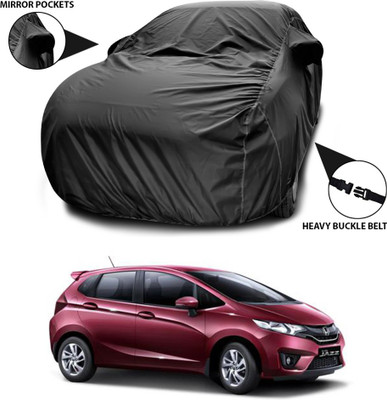 ANTHUB Car Cover For Honda Jazz (With Mirror Pockets)(Black)