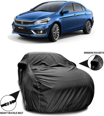 ANTHUB Car Cover For Maruti Suzuki Ciaz (With Mirror Pockets)(Black)