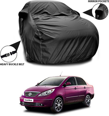 ANTHUB Car Cover For Tata Manza (With Mirror Pockets)(Black)