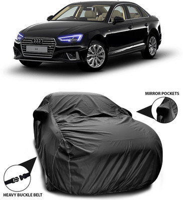 ANTHUB Car Cover For Audi A4 (With Mirror Pockets)(Black)