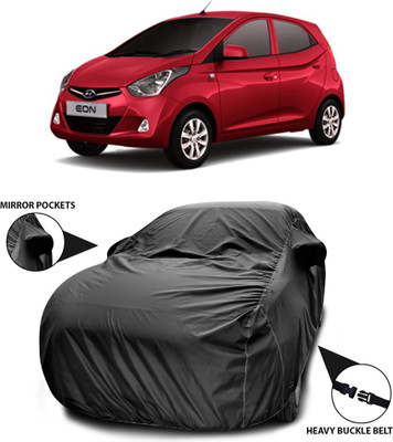 ANTHUB Car Cover For Hyundai Eon (With Mirror Pockets)(Black)