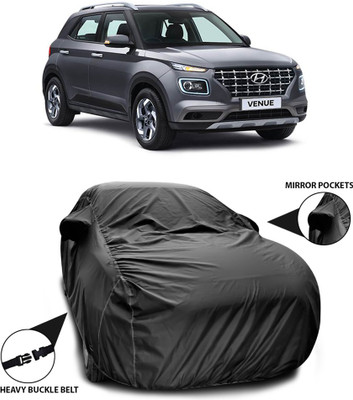 ANTHUB Car Cover For Hyundai Venue (With Mirror Pockets)(Black)