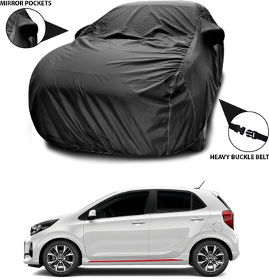 SEBONGO Car Cover For Kia Picanto (With Mirror Pockets)(Black)