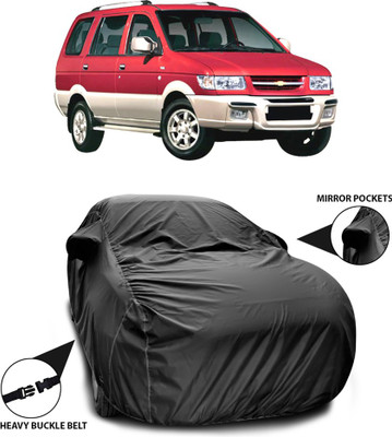 ANTHUB Car Cover For Chevrolet Tavera (With Mirror Pockets)(Black)