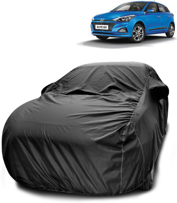 SEBONGO Car Cover For Hyundai Elite i20 (With Mirror Pockets)(Black)