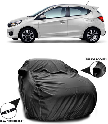 ANTHUB Car Cover For Honda Brio (With Mirror Pockets)(Black)