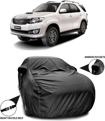 ANTHUB Car Cover For Toyota Fortuner Old (With Mirror Pockets)(Black)