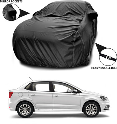 SEBONGO Car Cover For Volkswagen Ameo (With Mirror Pockets)(Black)