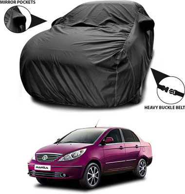 ANTHUB Car Cover For Tata Manza (With Mirror Pockets)(Black)