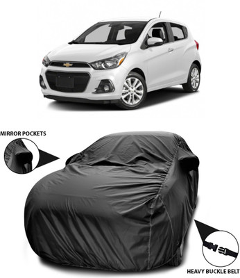 ANTHUB Car Cover For Chevrolet Spark (With Mirror Pockets)(Black)
