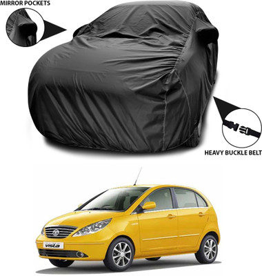 SEBONGO Car Cover For Tata Indica Vista (With Mirror Pockets)(Black)