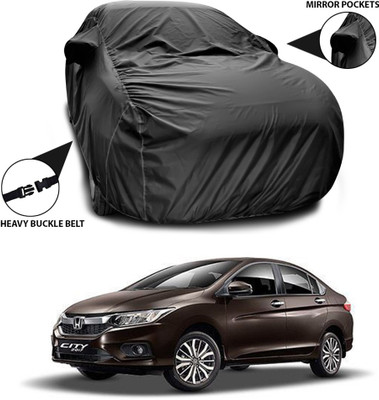 SEBONGO Car Cover For Honda City i-Dtec (With Mirror Pockets)(Black)