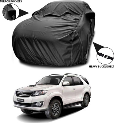 ANTHUB Car Cover For Toyota Fortuner Old (With Mirror Pockets)(Black)