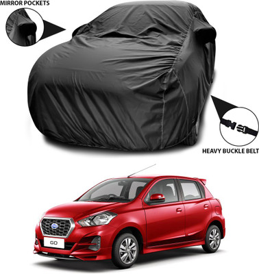 ANTHUB Car Cover For Nissan Go (With Mirror Pockets)(Black)