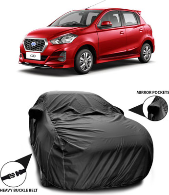 ANTHUB Car Cover For Nissan Go (With Mirror Pockets)(Black)