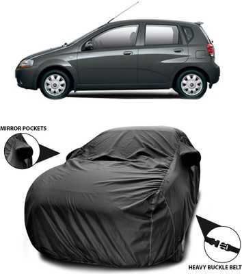 SEBONGO Car Cover For Chevrolet Aveo Uva (With Mirror Pockets)(Black)