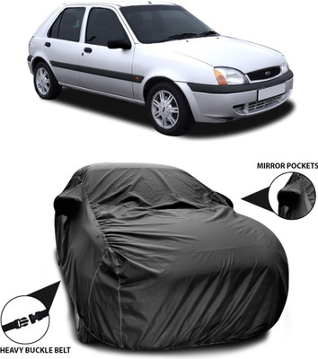 ANTHUB Car Cover For Ford Fiesta Old (With Mirror Pockets)(Black)