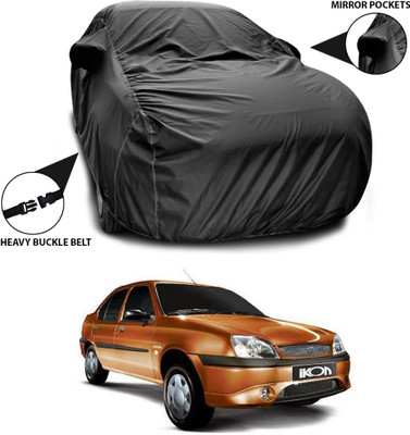 SEBONGO Car Cover For Ford Ikon (With Mirror Pockets)(Black)