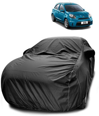 ANTHUB Car Cover For Nissan Micra Active (With Mirror Pockets)(Black)