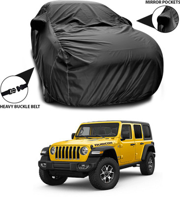 ANTHUB Car Cover For Jeep Wrangler (With Mirror Pockets)(Black)