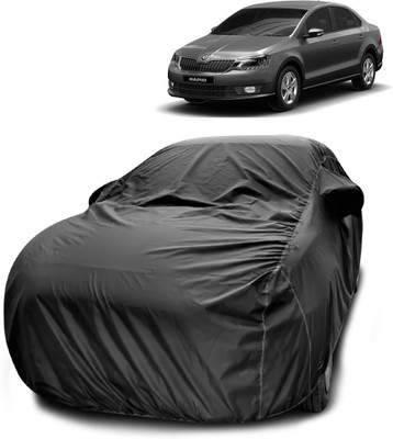 ANTHUB Car Cover For Skoda Rapid (With Mirror Pockets)(Black)