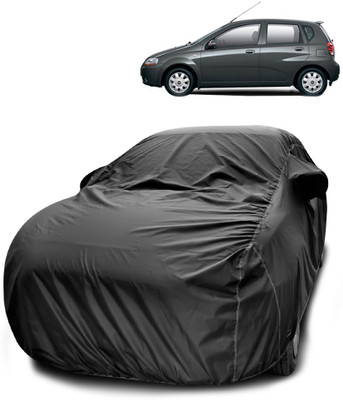 SEBONGO Car Cover For Chevrolet Aveo Uva (With Mirror Pockets)(Black)