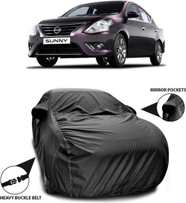 ANTHUB Car Cover For Nissan Sunny (With Mirror Pockets)(Black)