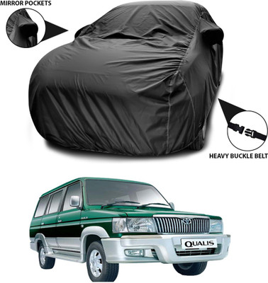SEBONGO Car Cover For Toyota Qualis (With Mirror Pockets)(Black)