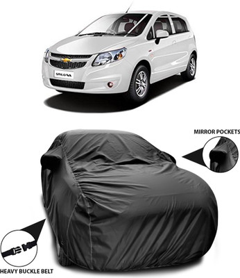 SEBONGO Car Cover For Chevrolet UVA (With Mirror Pockets)(Black)