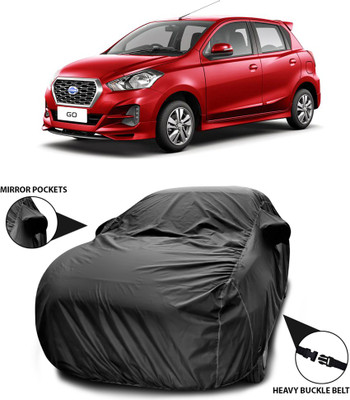SEBONGO Car Cover For Nissan Go (With Mirror Pockets)(Black)