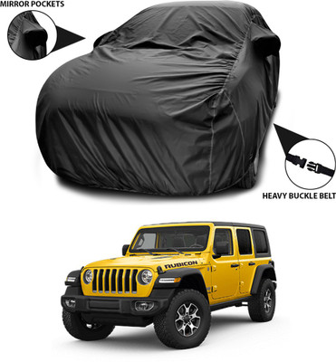 SEBONGO Car Cover For Jeep Wrangler (With Mirror Pockets)(Black)