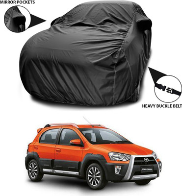 ANTHUB Car Cover For Toyota Etios Cross (With Mirror Pockets)(Black)