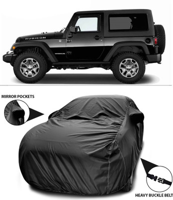 SEBONGO Car Cover For Mahindra Thar (With Mirror Pockets)(Black)
