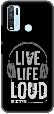NDCOM Back Cover for VIVO Y30 Live Life Loud Insipiration Typography Quotes Printed(Multicolor, Hard Case, Pack of: 1)