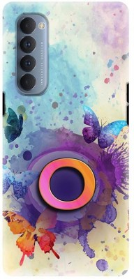 NDCOM Back Cover for OPPO Reno4 Pro Color Art Butterfly Printed(Multicolor, Hard Case, Pack of: 1)