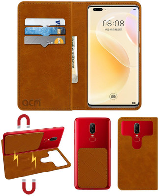ACM Flip Cover for Huawei Nova 8 Pro 5G(Gold, Cases with Holder, Pack of: 1)