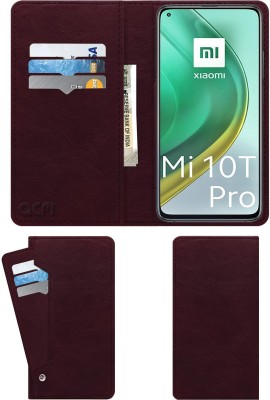 ACM Flip Cover for Mi 10T Pro(Maroon, Cases with Holder, Pack of: 1)