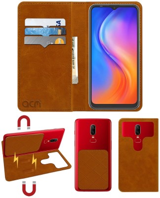 ACM Flip Cover for Tecno Spark 6 Go(Gold, Cases with Holder, Pack of: 1)