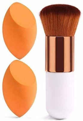 Shrijaa Beauty 2 Beauty Blender+White Foundation Brush(2 Items in the set)