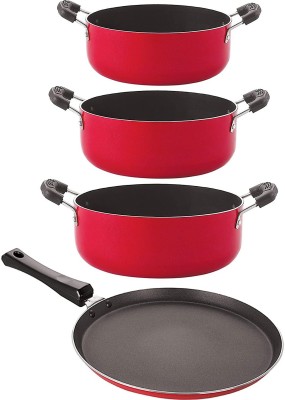 NIRLON FT13_CS20_CS26_CS24 Non-Stick Coated Cookware Set(PTFE (Non-stick), Aluminium, 4 - Piece)